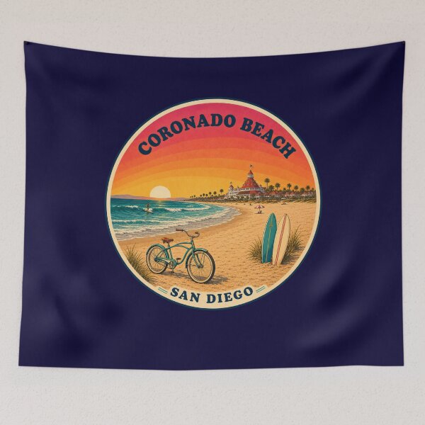 Item preview, Coronado Beach San Diego Surf and Beach Cruiser Vintage Badge designed and sold by Swanny's Custom T-shirt and Gift Designs.