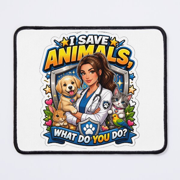 Item preview, I Save Animals What Do You Do? Funny Veterinarian Gift  designed and sold by Bettybee00.