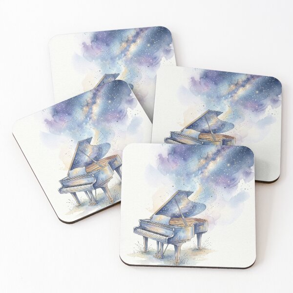 Item preview, Galaxy Piano Watercolor Card | Celestial Music Art | Dream Big Musician Gift designed and sold by MelodicArt.