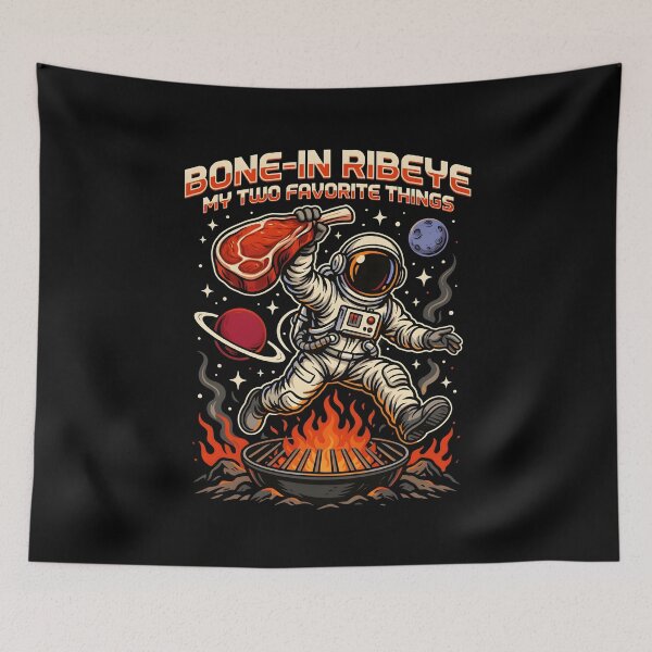 Item preview, Bone in Ribeye My Two Favorite Things Retro BBQ for Steak Lovers designed and sold by Redgiant87x.