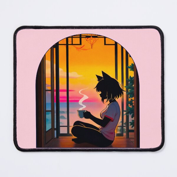 Item preview, unset Zen: Cat-Eared Anime Girl Relaxing at Twilight designed and sold by BLUESKY11a.