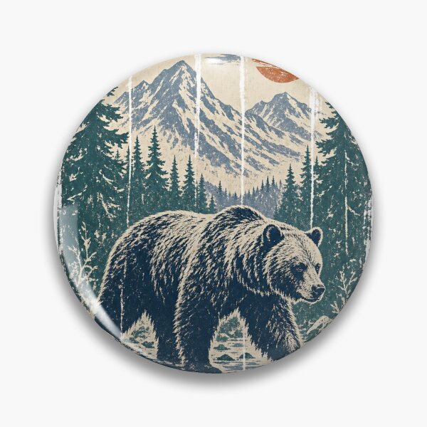 Item preview, Grizzly Bear in the Mountain Valley designed and sold by VisualArtsOasis.
