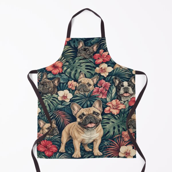 Item preview, French Bulldog Tropical Jungle Resort Pattern designed and sold by POD DYNASTY | Original Print On Demand T-Shirt Graphics.