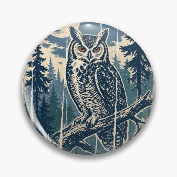 Item preview, Great Horned Owl in the Night Forest designed and sold by VisualArtsOasis.