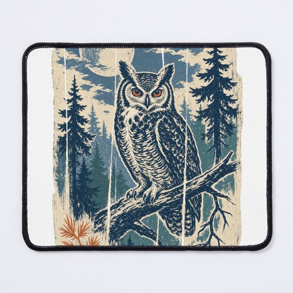 Item preview, Great Horned Owl in the Night Forest designed and sold by VisualArtsOasis.