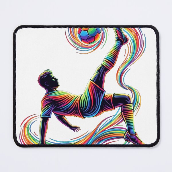 Item preview, Dynamic Neon Rainbow Soccer Bicycle Kick designed and sold by IamAnupam9.