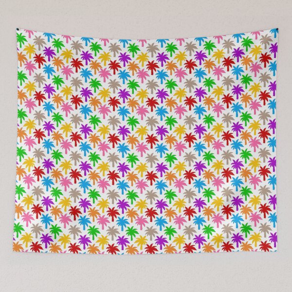 Item preview, Colorful Rainbow Palm Trees Design - White  designed and sold by PatternTitan.