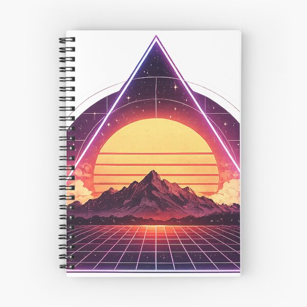 Item preview, Retro Synthwave Sunset Mountain Scene designed and sold by KlyvoraPrints.
