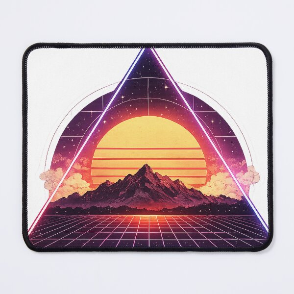 Item preview, Retro Synthwave Sunset Mountain Scene designed and sold by KlyvoraPrints.