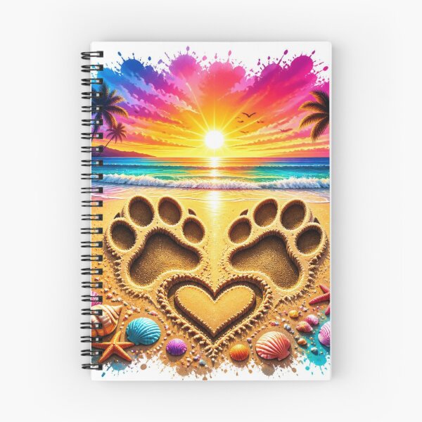 Item preview, Paw Prints Heart Beach Sunset designed and sold by AgnesB77.