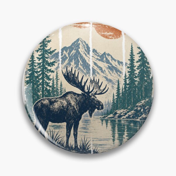 Item preview, Moose at the Mountain Lake designed and sold by VisualArtsOasis.