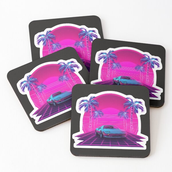 Item preview, Retro 1980s Synthwave Sports Car Drive designed and sold by 77Clover.