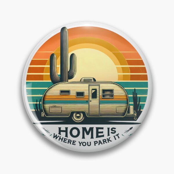 Item preview, Retro Camper Desert Sunset - Home Is Where You Park It designed and sold by NewVibeStudio.