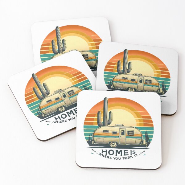 Item preview, Retro Camper Desert Sunset - Home Is Where You Park It designed and sold by NewVibeStudio.