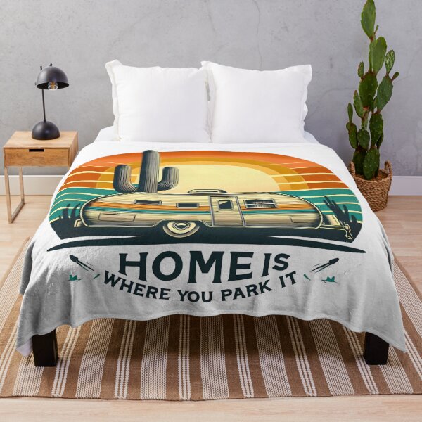 Item preview, Retro Camper Desert Sunset - Home Is Where You Park It designed and sold by NewVibeStudio.