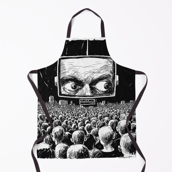 Item preview, Orwellian Mass Surveillance - Dystopian Media Control Ink Illustration designed and sold by Gaviani Design Studio.