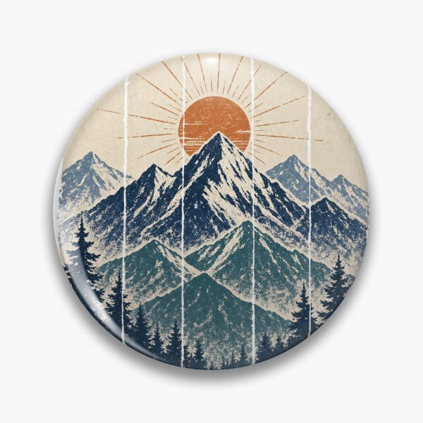 Item preview, Vintage Mountain Range at Sunrise designed and sold by VisualArtsOasis.