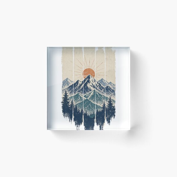 Item preview, Vintage Mountain Range at Sunrise designed and sold by VisualArtsOasis.