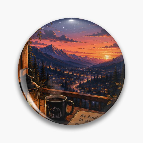 Item preview, Cozy Cabin Sunset Be Kind To Your Mind designed and sold by YogiCodeLab.