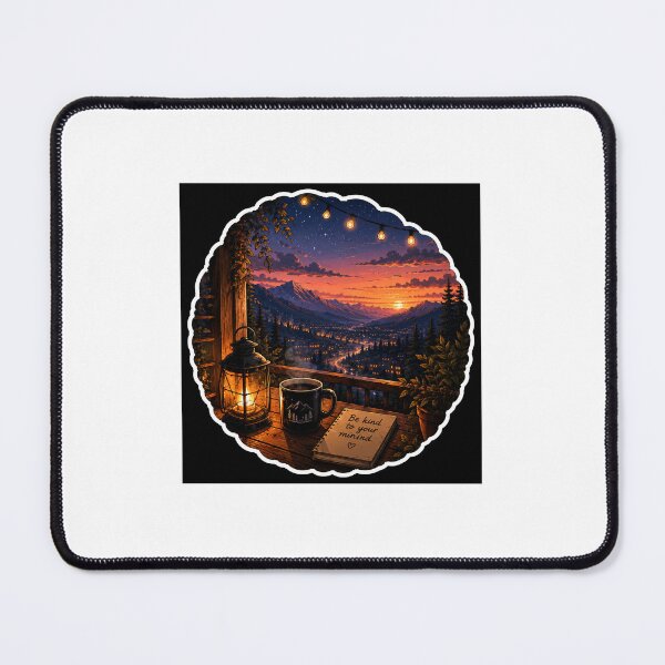 Item preview, Cozy Cabin Sunset Be Kind To Your Mind designed and sold by YogiCodeLab.
