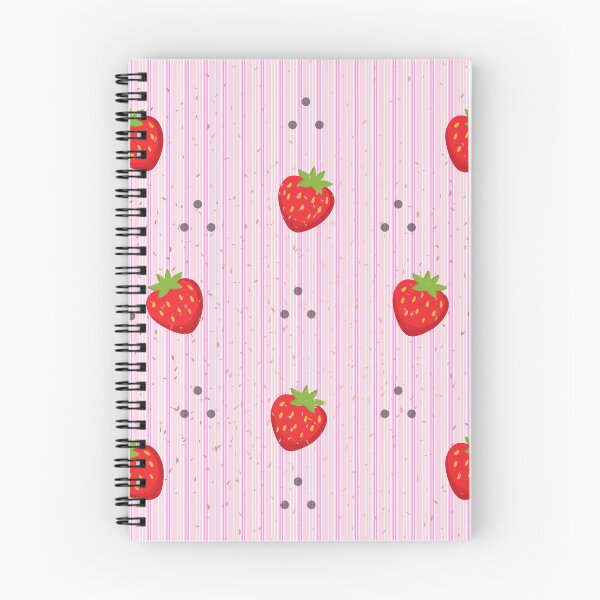 Item preview, Red Strawberries on Pink Striped Background designed and sold by stickersbygwgw.
