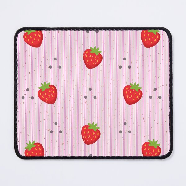 Item preview, Red Strawberries on Pink Striped Background designed and sold by stickersbygwgw.