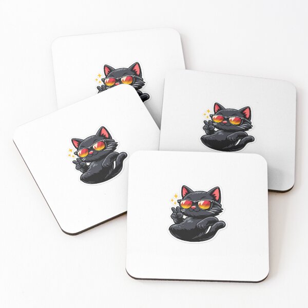 Item preview, Cool Black Cat Cartoon Sticker designed and sold by ProsperaStar.