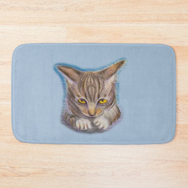 Item preview, Tabby Cat with Yellow Eyes Colored Pencil Drawing designed and sold by Sky-99.