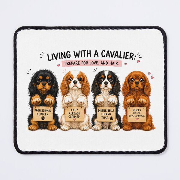 Item preview, Living With a Cavalier King Charles Spaniel Love Hair and Cuddles designed and sold by SakuraWaStyle.