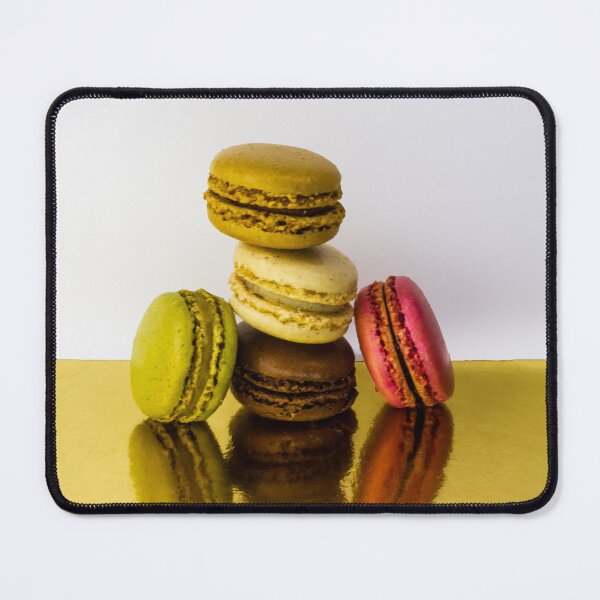 Item preview, Colorful Stack Of French Macarons On Gold Surface With Reflections — Gourmet Dessert Display designed and sold by Nmallia.