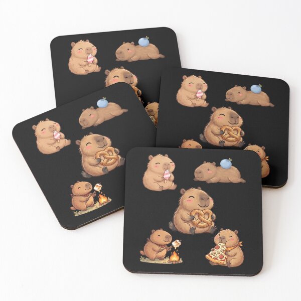 Item preview, Cute Capybara Eating Snacks designed and sold by EfiKrios.