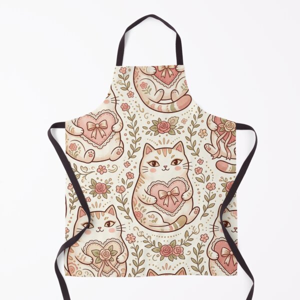 Item preview, Cute Kawaii Cat Holding Hearts Pattern designed and sold by Iampoji.