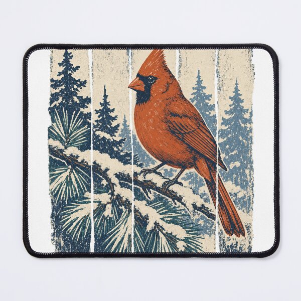 Item preview, Red Cardinal on a Snowy Pine Branch designed and sold by VisualArtsOasis.