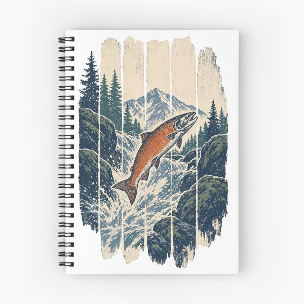Item preview, Leaping Salmon on the Wild River designed and sold by VisualArtsOasis.