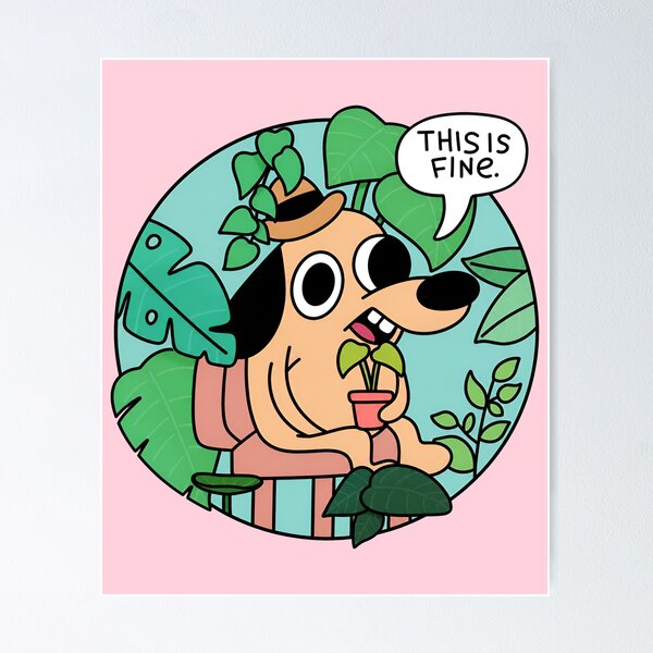 Item preview, This Is Fine Dog Meme | Funny Anxiety Office Humor designed and sold by ronakris009.