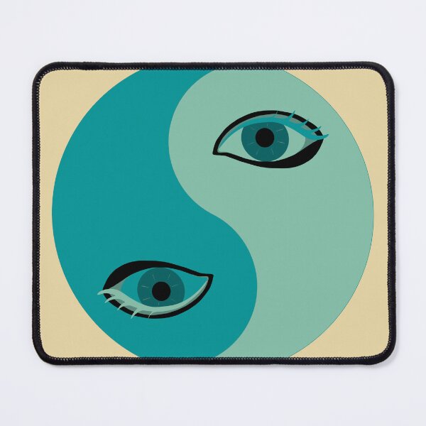 Item preview, Yin and Yang Pop Art E9 – Retro light Green and Teal Graphic Illustration designed and sold by StefanStudioArt.