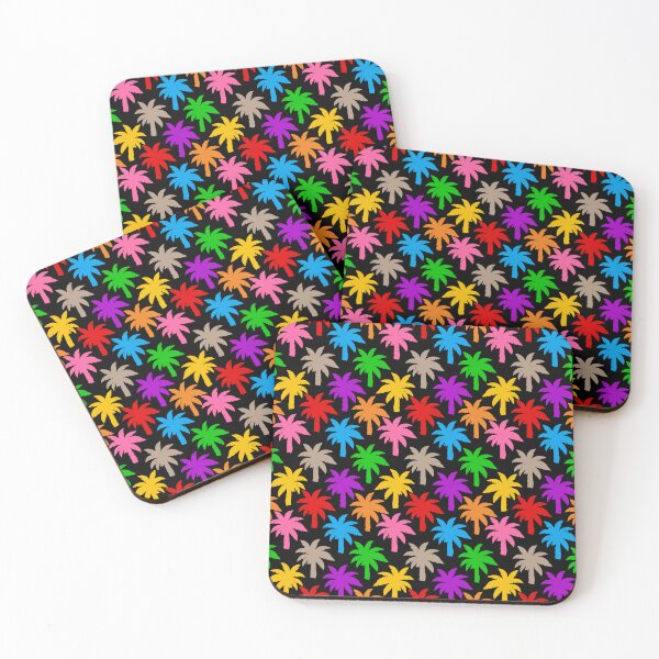 Item preview, Colorful Rainbow Palm Trees Design - Black  designed and sold by PatternTitan.