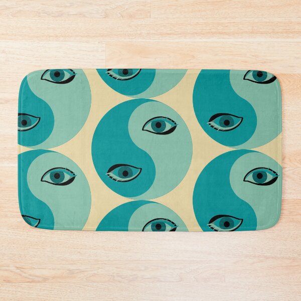 Item preview, Yin and Yang Pop Art E9 – Retro light Green and Teal Graphic Illustration designed and sold by StefanStudioArt.