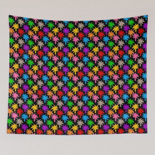 Item preview, Colorful Rainbow Palm Trees Design - Black  designed and sold by PatternTitan.