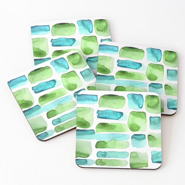 Item preview, Playful Watercolor Swatches Elegant Summer Blue Green designed and sold by Designs by Sara Felton.