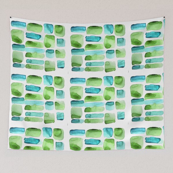 Item preview, Playful Watercolor Swatches Elegant Summer Blue Green designed and sold by Designs by Sara Felton.