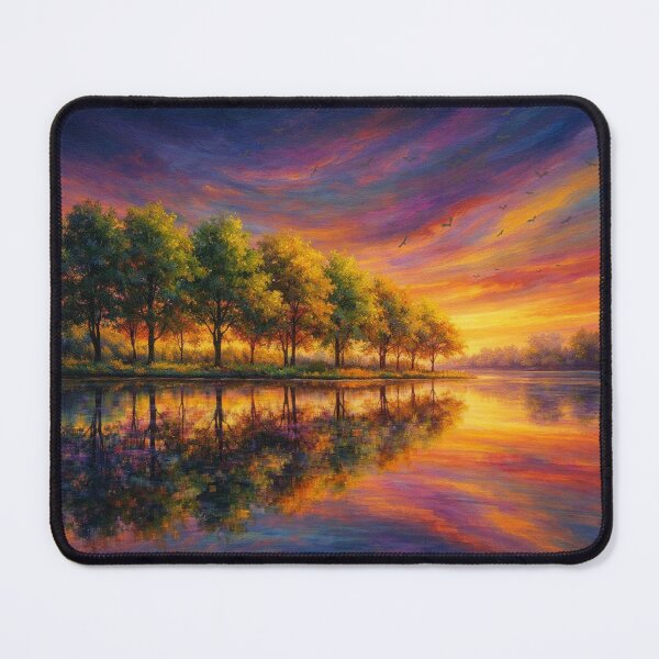 Item preview, Vibrant Sunset Reflection Lake Landscape designed and sold by Joey Santiago.