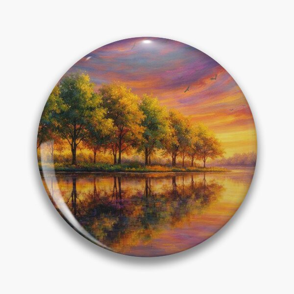Item preview, Vibrant Sunset Reflection Lake Landscape designed and sold by Joey Santiago.