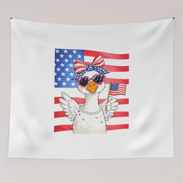 Item preview, Patriotic Goose 4th of July USA Flag Independence Day designed and sold by SjoyStudio.
