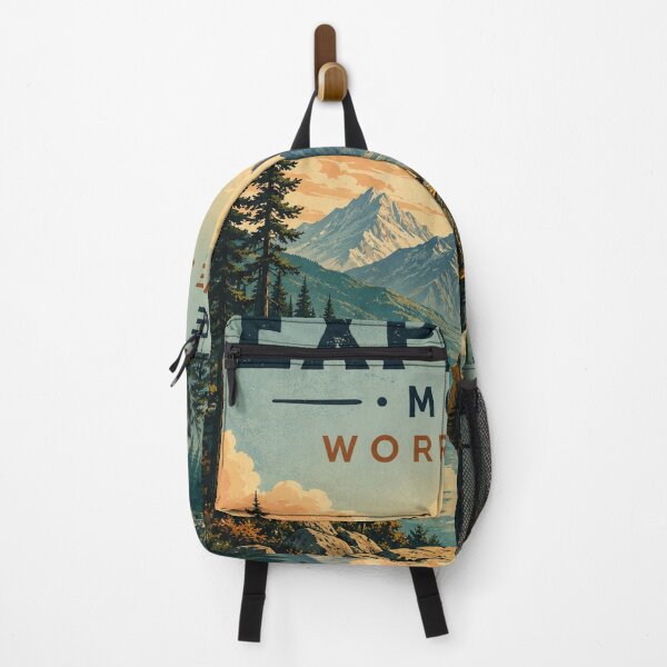 Item preview, Explore More Worry Less Vintage Mountain Travel Poster designed and sold by DrizzyV.