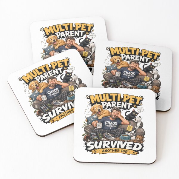 Item preview, Multi Pet Parent Survived Another Day Funny Kawaii T-Shirt designed and sold by Ashley critters.