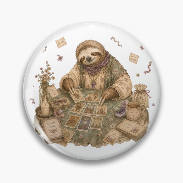 Item preview, Vintage Sloth Tarot Card Reader Witchy Cottagecore Aesthetic designed and sold by AQUILAKREO.