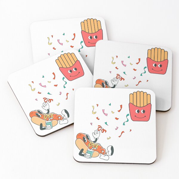 Item preview, Cute Fast Food Friends Illustration | Happy Hot Dog & French Fries Cartoon designed and sold by Emianartstudio.