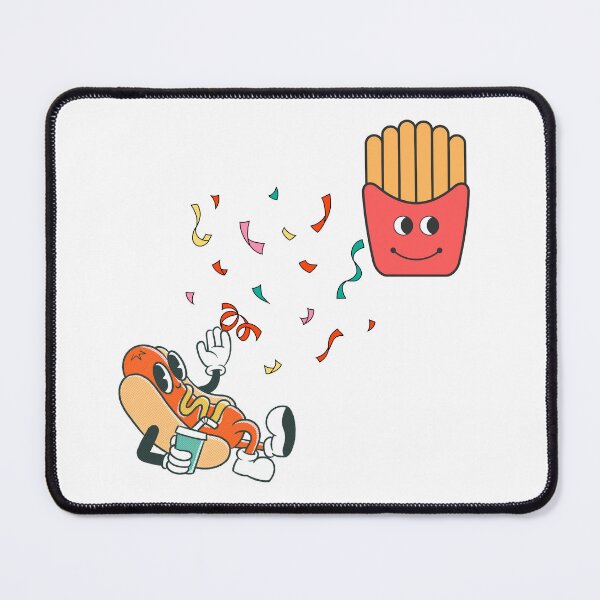 Item preview, Cute Fast Food Friends Illustration | Happy Hot Dog & French Fries Cartoon designed and sold by Emianartstudio.