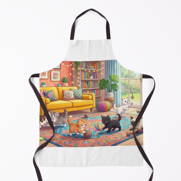 Item preview, Cozy Kittens Playroom - Colorful Anime Cats Art designed and sold by MemoMetaverse.